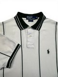 90s Ralph Lauren Polo Shirt Custom Fit Gestreift Weiß Grün M