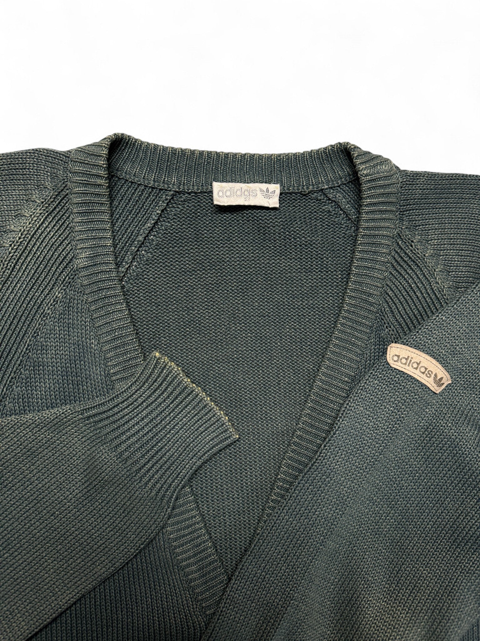 90s Adidas Cardigan Made In Macau Graugrün L-XL