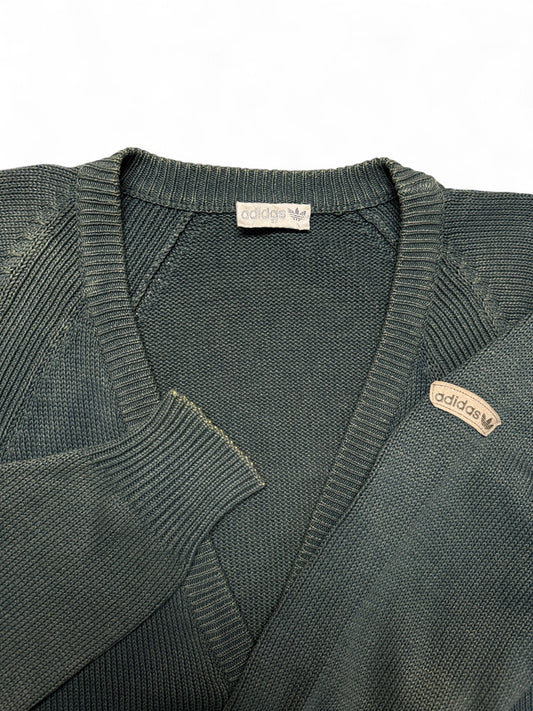 90s Adidas Cardigan Made In Macau Graugrün L-XL