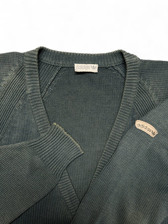 90s Adidas Cardigan Made In Macau Graugrün L-XL