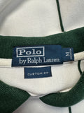 90s Ralph Lauren Polo Shirt Custom Fit Gestreift Weiß Grün M