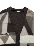 80s C&A Damen Cardigan Mit Mohair Braun M-L
