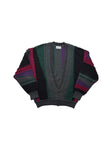 90s Carlo Colucci Cardigan mit Schurwolle 3D Knit Made In Germany Bunt M-L