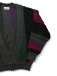 90s Carlo Colucci Cardigan mit Schurwolle 3D Knit Made In Germany Bunt M-L