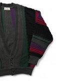 90s Carlo Colucci Cardigan mit Schurwolle 3D Knit Made In Germany Bunt M-L