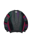 90s Carlo Colucci Cardigan mit Schurwolle 3D Knit Made In Germany Bunt M-L