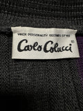 90s Carlo Colucci Cardigan mit Schurwolle 3D Knit Made In Germany Bunt M-L