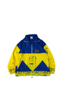 Vintage Adidas Windbreaker 80s Nylon Halfzip "Competition" Made In France Blau Gelb D8 XL-XXL