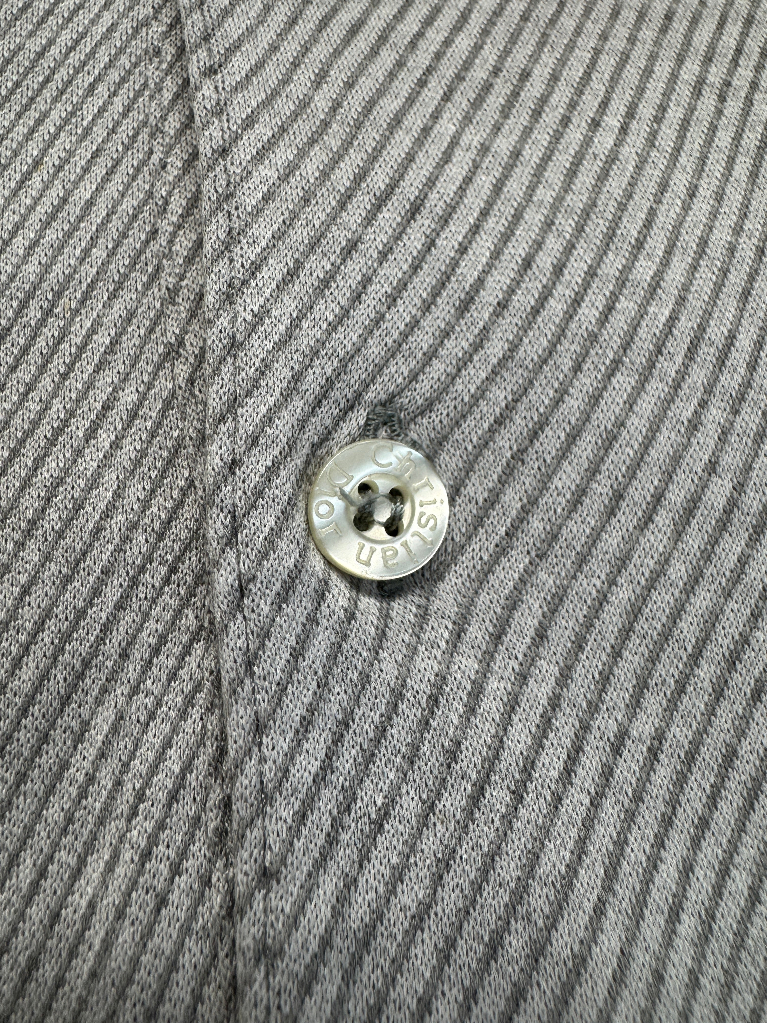 90s Christian Dior Polo Shirt Made In Italy Grau Weiß M