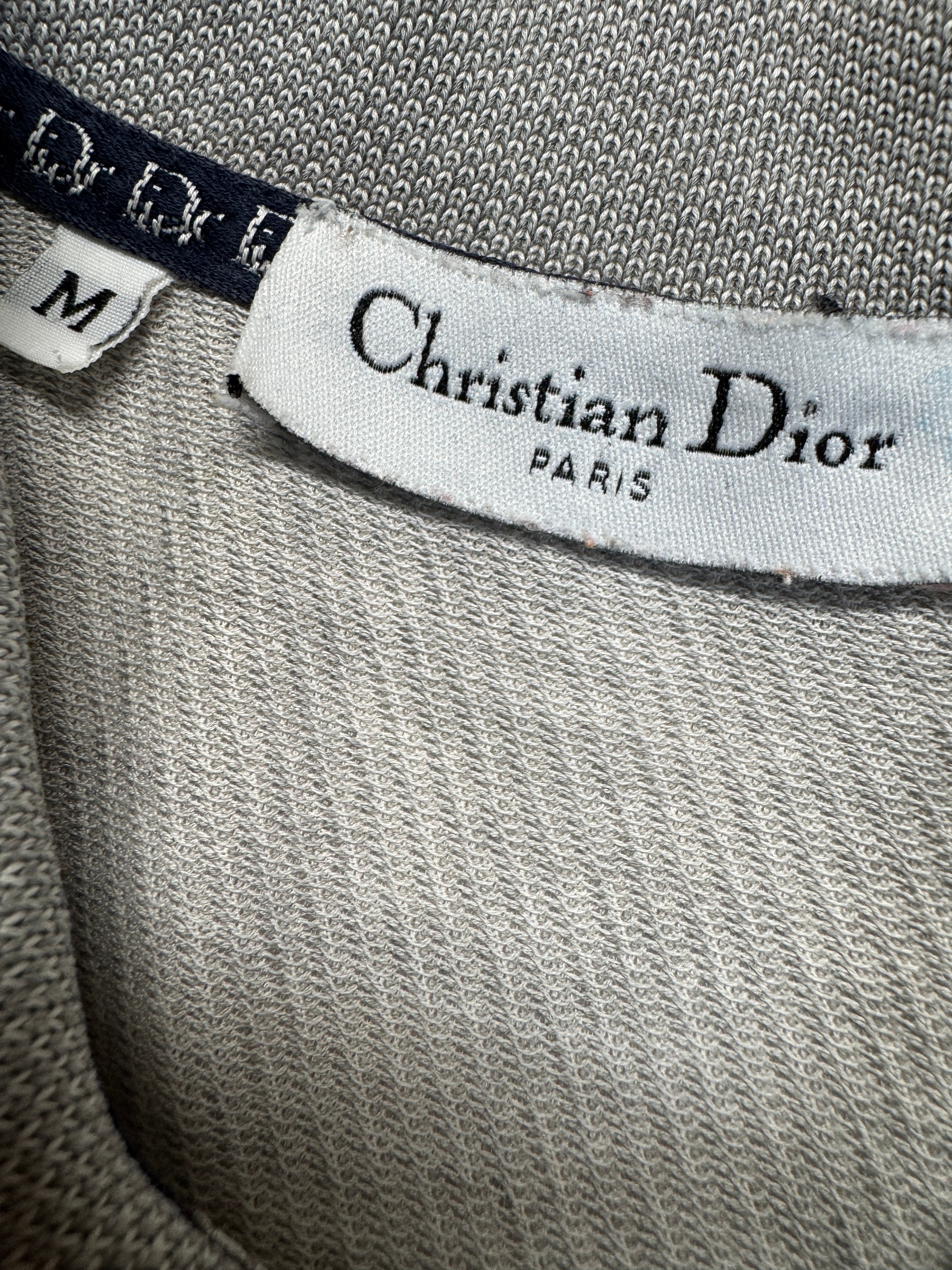 90s Christian Dior Polo Shirt Made In Italy Grau Weiß M