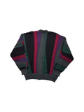 90s Carlo Colucci Cardigan mit Schurwolle 3D Knit Made In Germany Bunt M-L