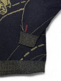 80s Carlo Colucci Polo Strickpullover Auto Motiv Made In West Germany Grau Grün L-XL