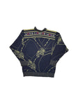 80s Carlo Colucci Polo Strickpullover Auto Motiv Made In West Germany Grau Grün L-XL