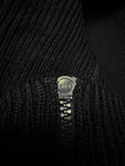 90s Ermenegildo Zegna Strickpullover Mit Reißverschluss Und Rollkragen Schurwolle Riri Zip Made In Italy Dunkelblau S-M