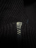 90s Ermenegildo Zegna Strickpullover Mit Reißverschluss Und Rollkragen Schurwolle Riri Zip Made In Italy Dunkelblau S-M