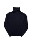 90s Ermenegildo Zegna Strickpullover Mit Reißverschluss Und Rollkragen Schurwolle Riri Zip Made In Italy Dunkelblau S-M