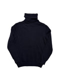 90s Ermenegildo Zegna Strickpullover Mit Reißverschluss Und Rollkragen Schurwolle Riri Zip Made In Italy Dunkelblau S-M