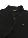 90s MCM Polo Shirt Boxy Basic Schwarz L-XL