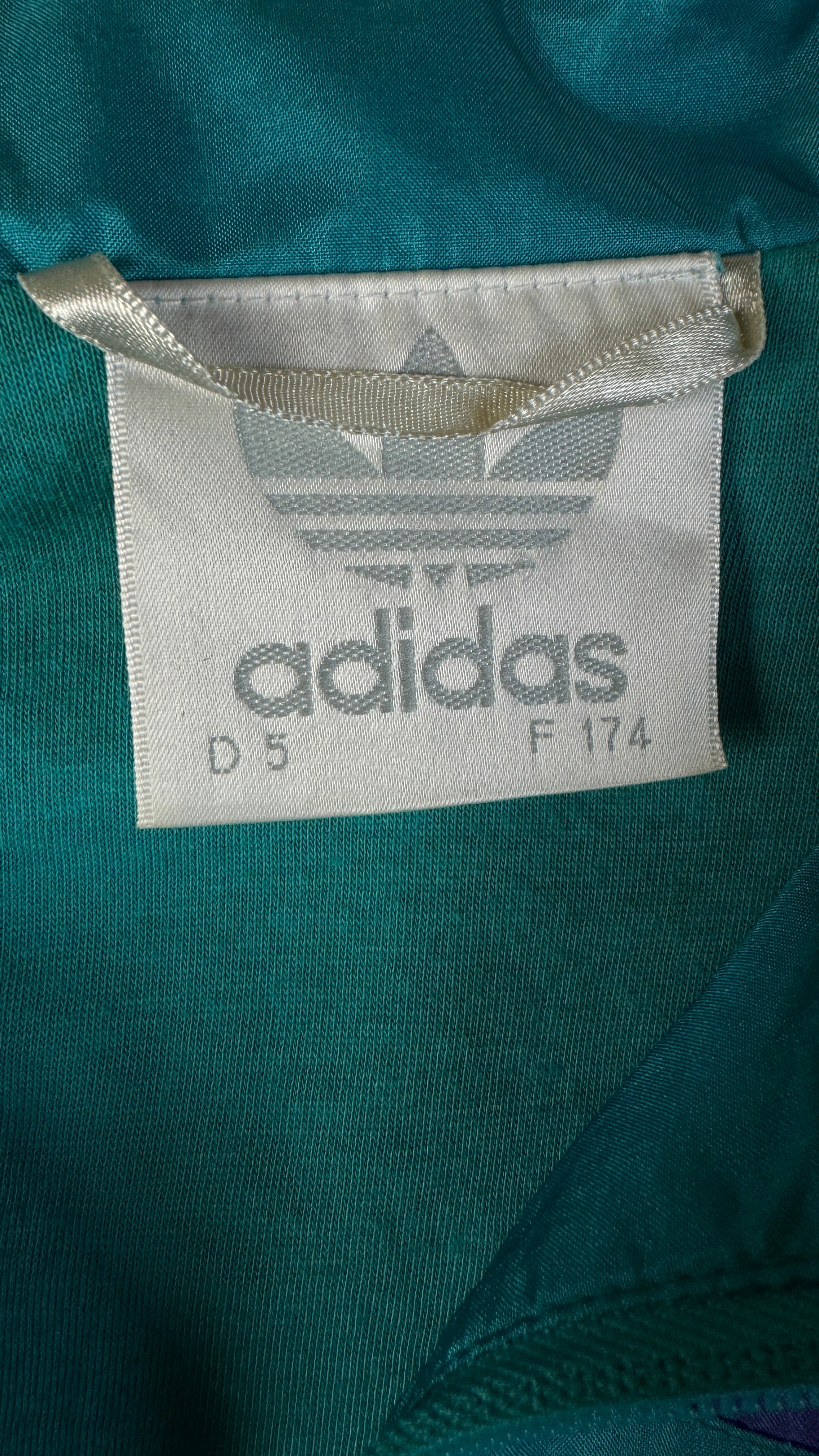Vintage Adidas Sportjacke 90s Nylon Grün Lila D5 M