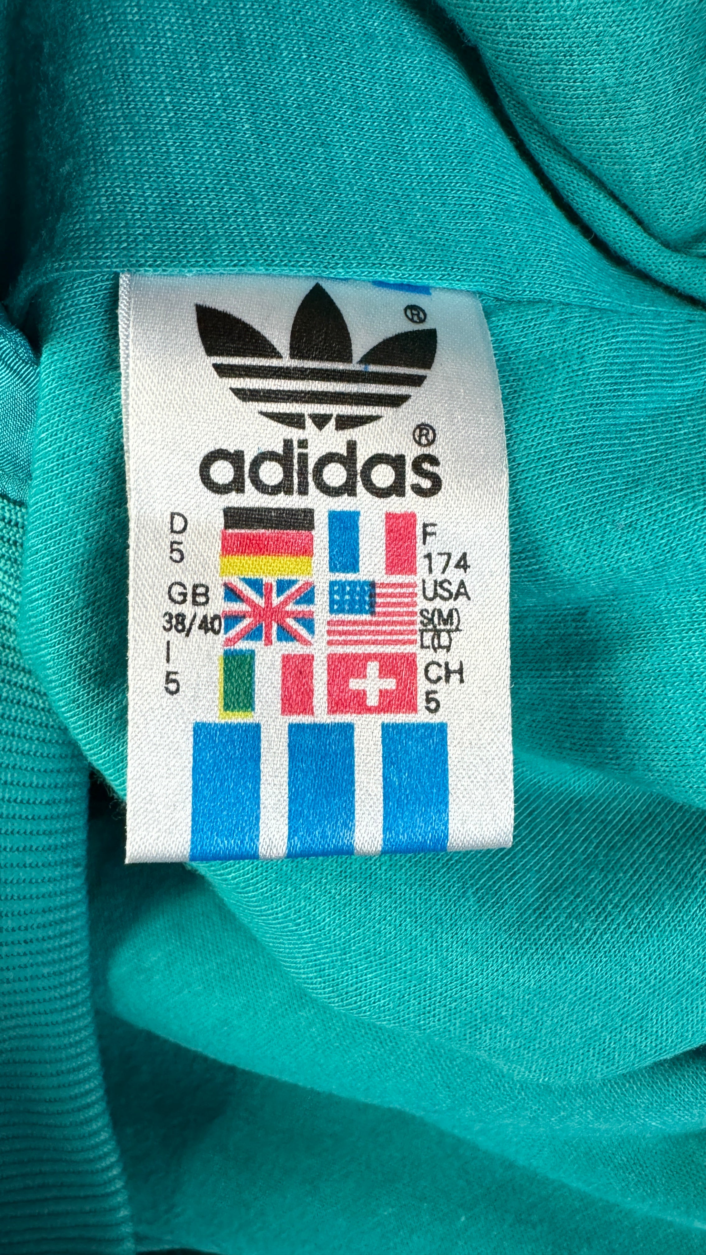 Vintage Adidas Sportjacke 90s Nylon Grün Lila D5 M