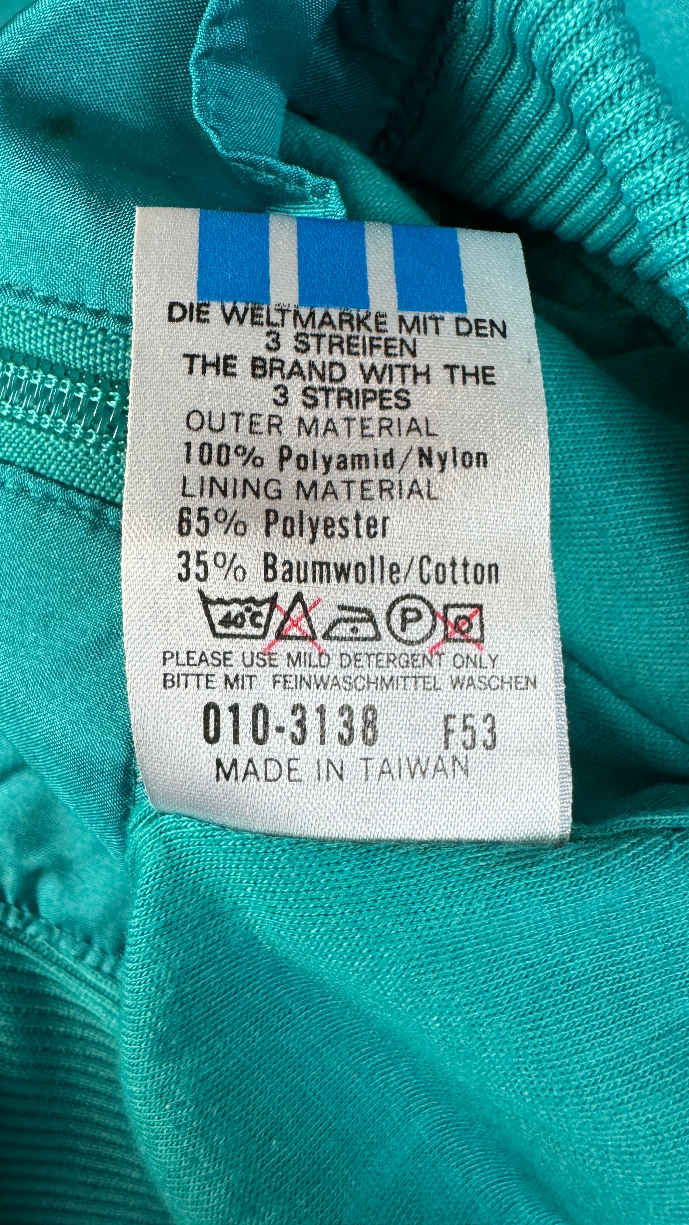 Vintage Adidas Sportjacke 90s Nylon Grün Lila D5 M