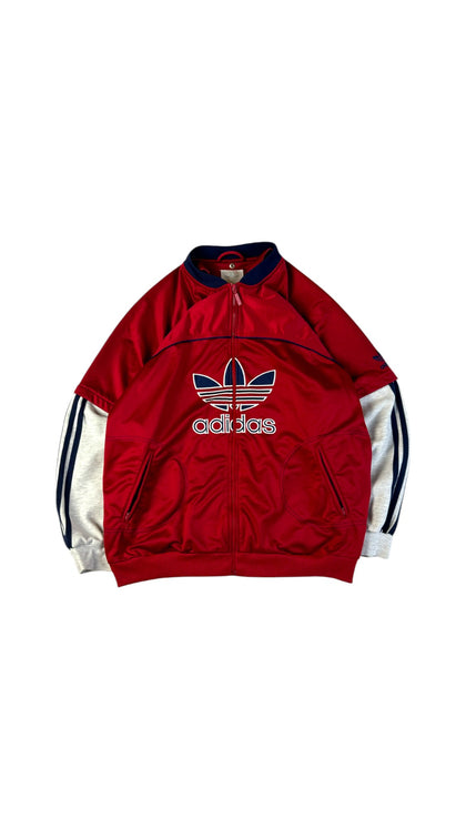 Vintage Adidas Sportjacke 90s Big Trefoil Basketball Rot D9 XL-XXL