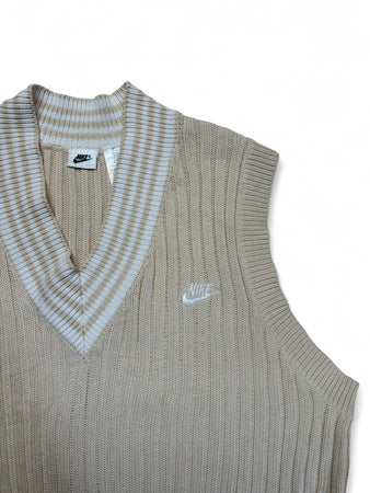 90s Nike Pullunder Basic Made In Hong Kong Beige/Creme L