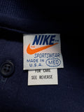 70s Nike Polo Shirt Langarm Deadstock Made In USA Navy M