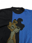 90s IcebergxDisney Strickpullover Susi und Strolch Schurwolle Made In Italy Dunkelblau M-L