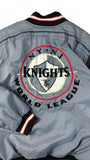 Vintage Adidas Collegejacke 90s New York Knights World League NFL Grau Schwarz D6 M