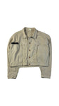 Vintage Chipie Jeansjacke 80s Cropped Damen Made In France Patches Beige/Sand L