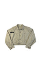 Vintage Chipie Jeansjacke 80s Cropped Damen Made In France Patches Beige/Sand L