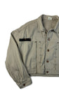 Vintage Chipie Jeansjacke 80s Cropped Damen Made In France Patches Beige/Sand L