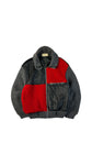 Vintage Iceberg Wolljacke 90s Mohair, Alpaka & Lederapplikationen Lampo Zip Made In Italy Rot Schwarz 44 M