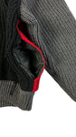 Vintage Iceberg Wolljacke 90s Mohair, Alpaka & Lederapplikationen Lampo Zip Made In Italy Rot Schwarz 44 M