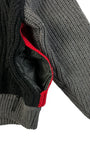 Vintage Iceberg Wolljacke 90s Mohair, Alpaka & Lederapplikationen Lampo Zip Made In Italy Rot Schwarz 44 M