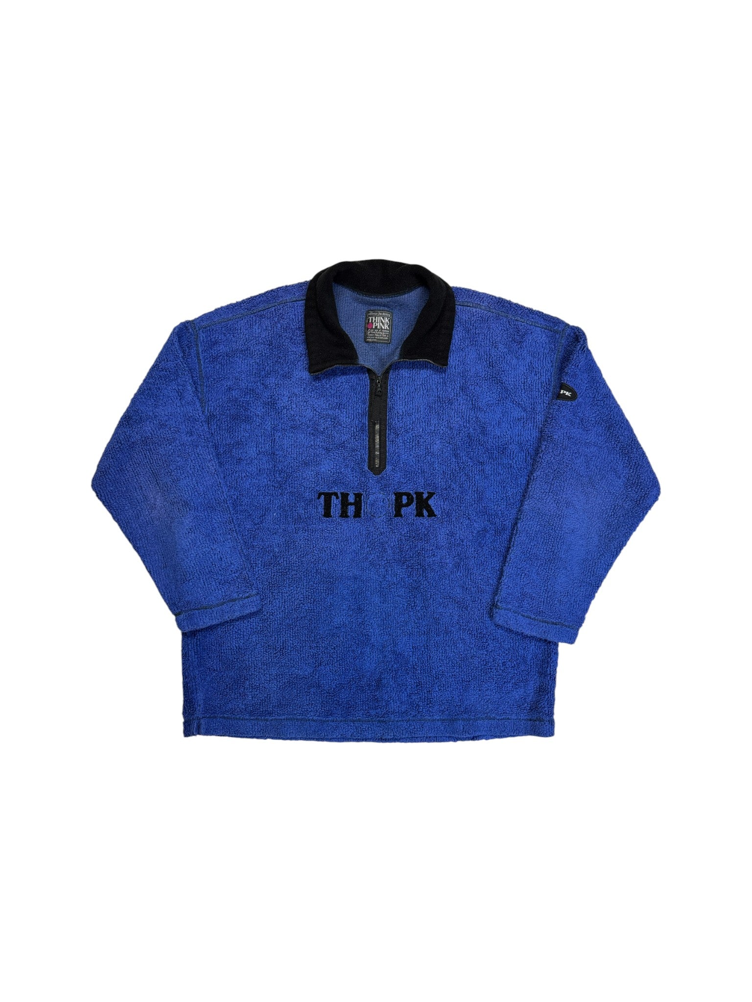 90s Think Pink Halfzip Fleecejacke Riri-Zip Dunkelblau/Lila L