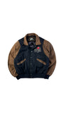 Vintage Planet Hollywood Bomberjacke 1990 Paris Made In Korea Wolle & Leder Schwarz Braun M