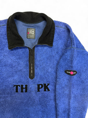 90s Think Pink Halfzip Fleecejacke Riri-Zip Dunkelblau/Lila L