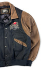Vintage Planet Hollywood Bomberjacke 1990 Paris Made In Korea Wolle & Leder Schwarz Braun M