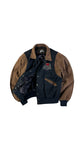 Vintage Planet Hollywood Bomberjacke 1990 Paris Made In Korea Wolle & Leder Schwarz Braun M