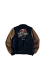 Vintage Planet Hollywood Bomberjacke 1990 Paris Made In Korea Wolle & Leder Schwarz Braun M