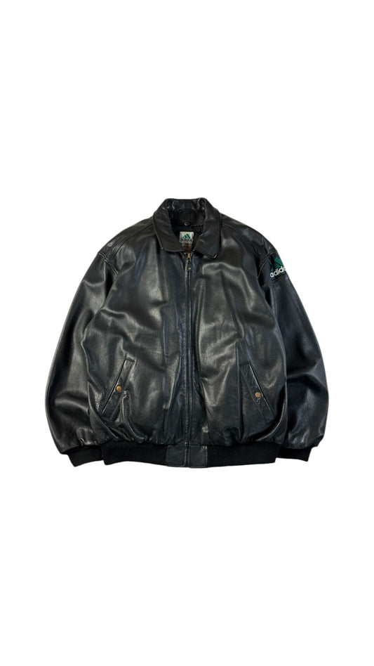 Vintage Adidas Equipment Lederjacke & Weste 90s 2in1 Schwarz XL