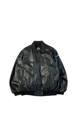 Vintage Adidas Equipment Lederjacke & Weste 90s 2in1 Schwarz XL