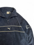 90s Puma Fleecejacke Quarterzip Dunkelblau S-M
