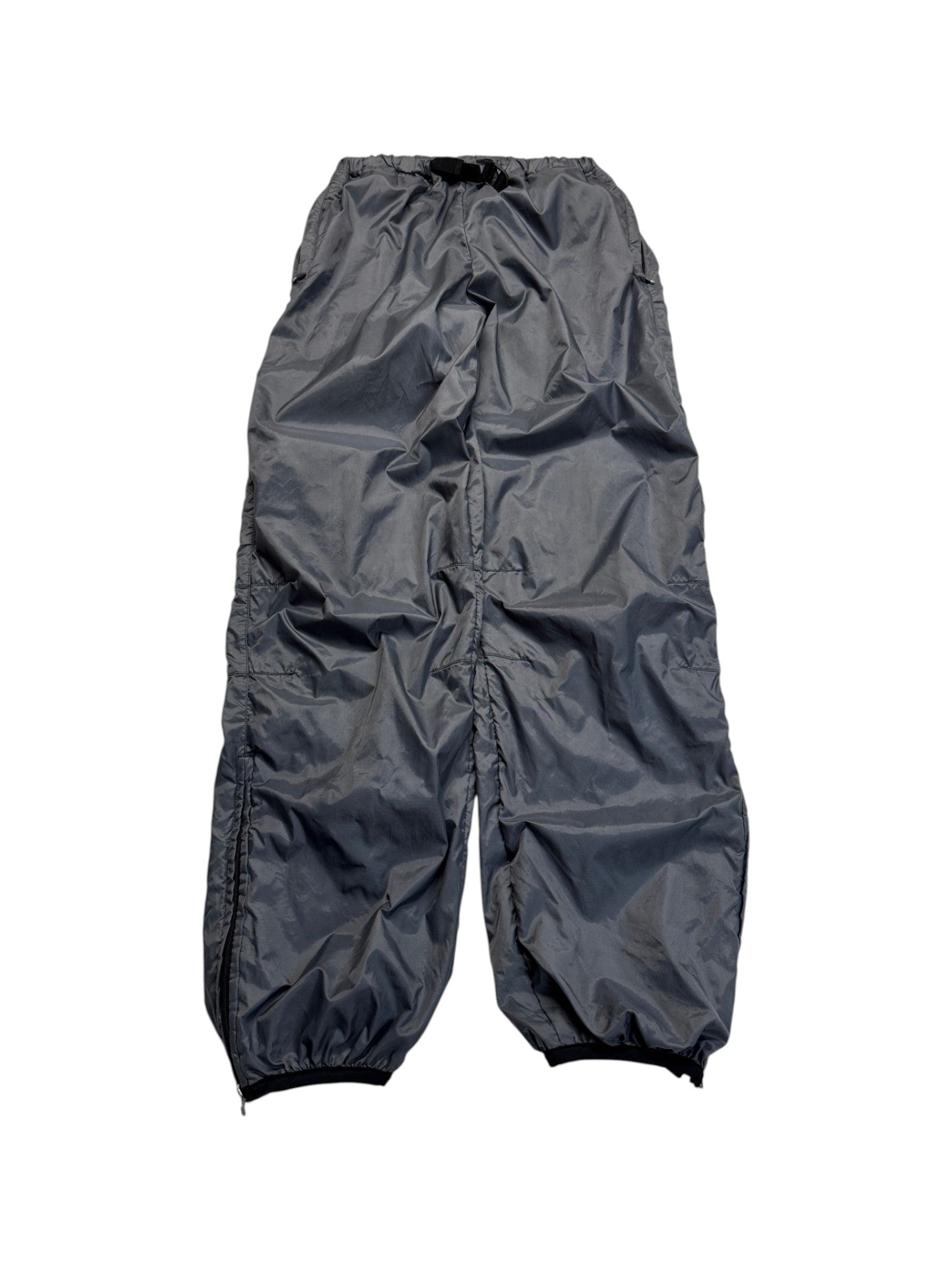 90s Emporio Armani Trackpants Lampo Zip Metallic Grau 48/M