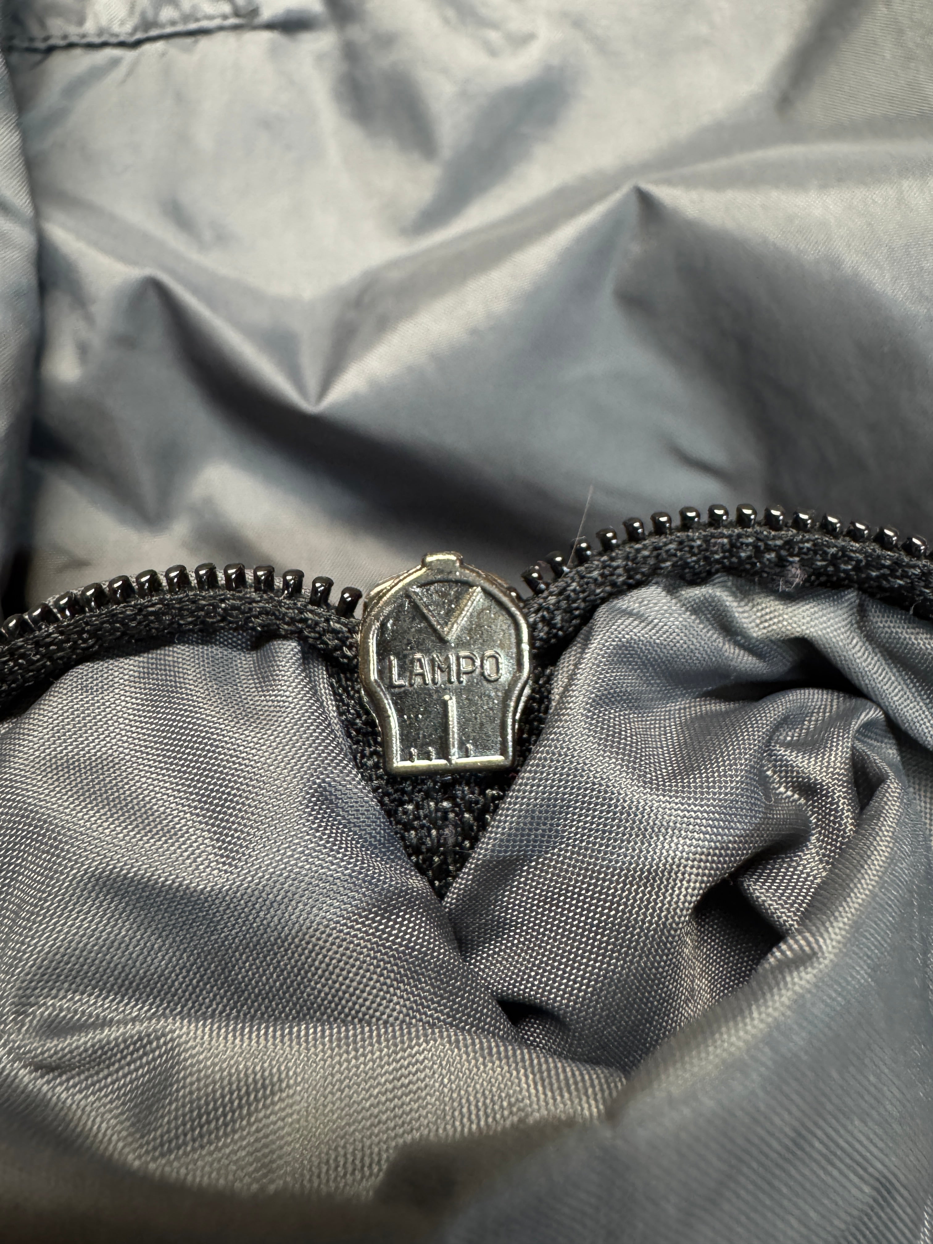 90s Emporio Armani Trackpants Lampo Zip Metallic Grau 48/M