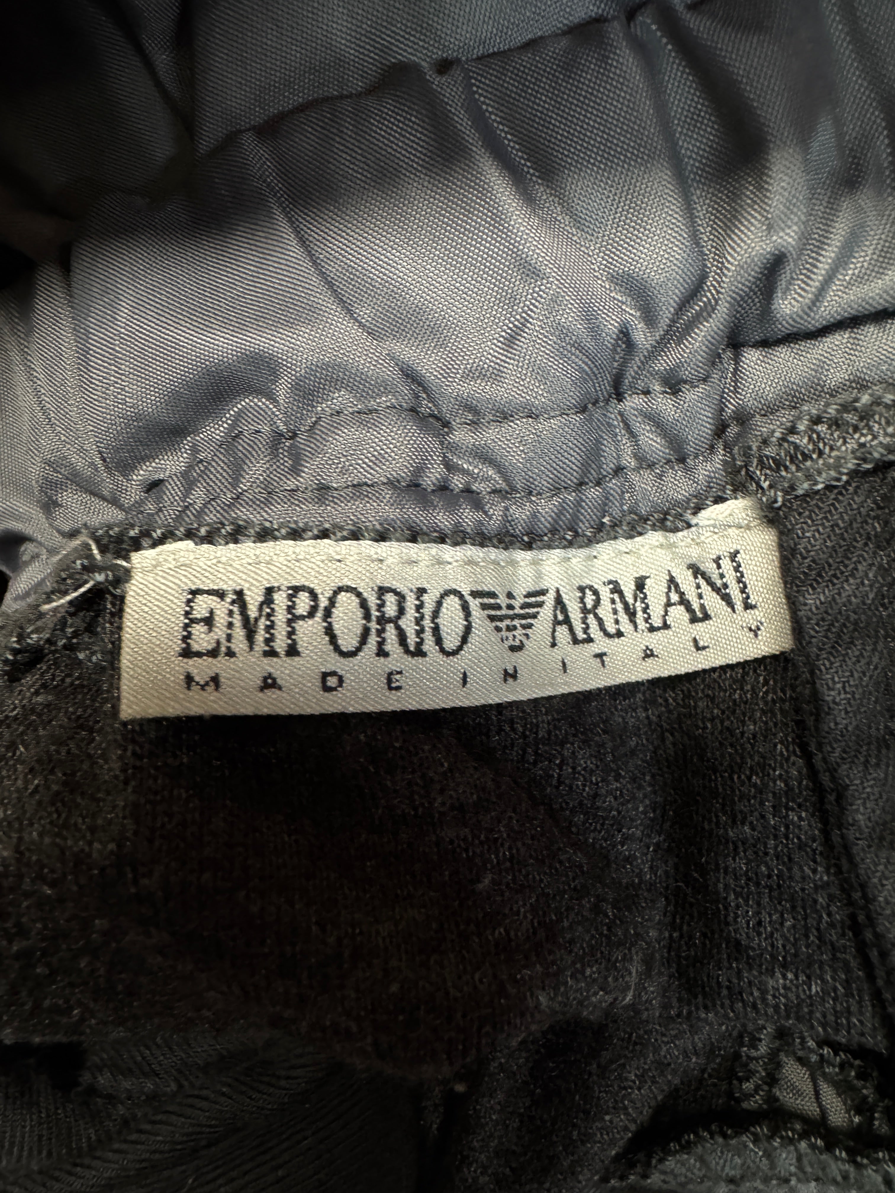 90s Emporio Armani Trackpants Lampo Zip Metallic Grau 48/M