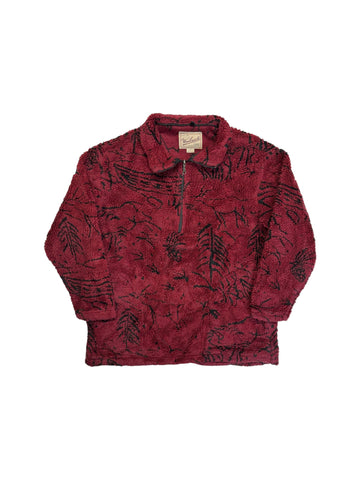 90s Woolrich Fleece Quarterzip Made In USA Rot M