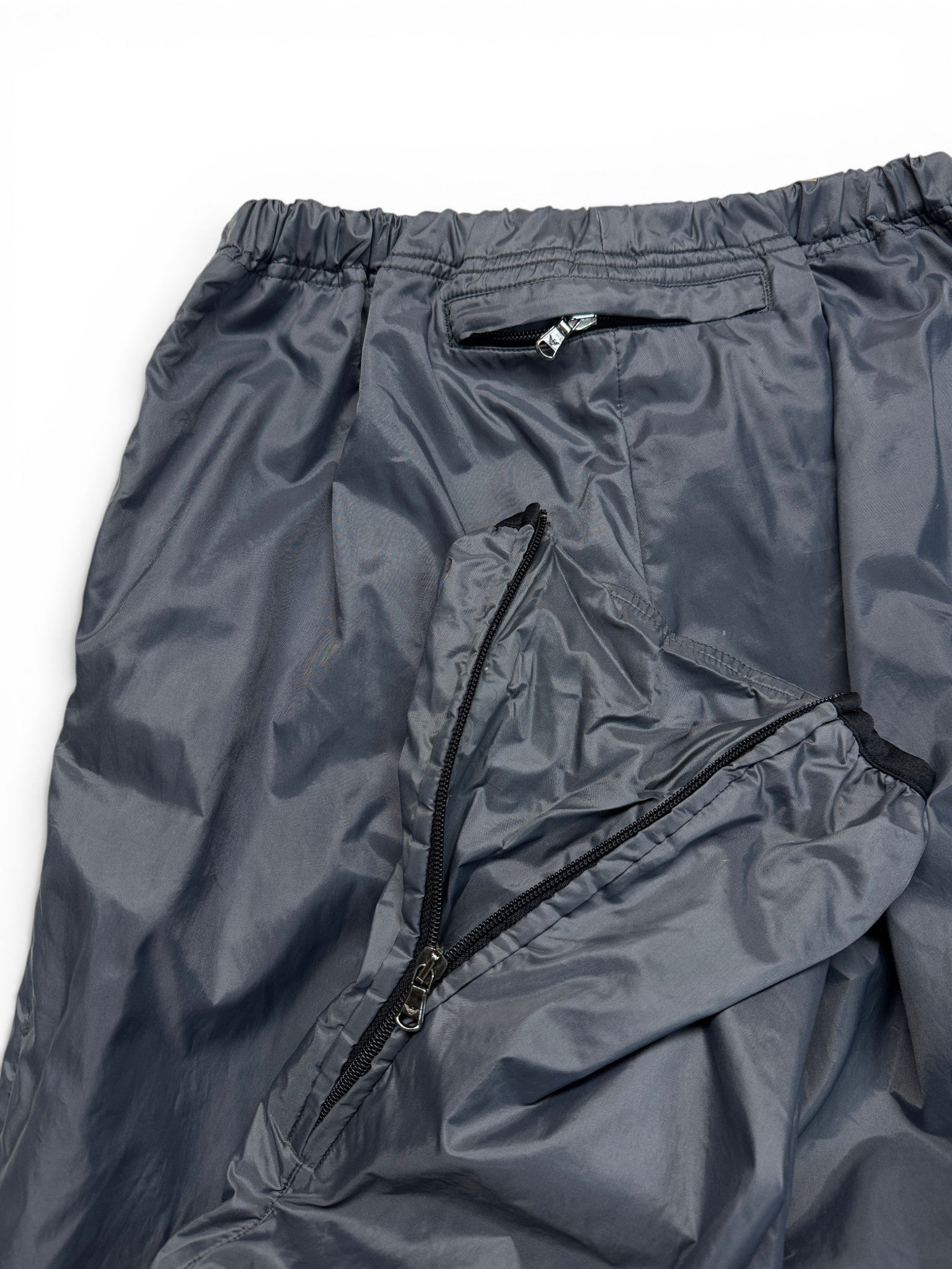 90s Emporio Armani Trackpants Lampo Zip Metallic Grau 48/M